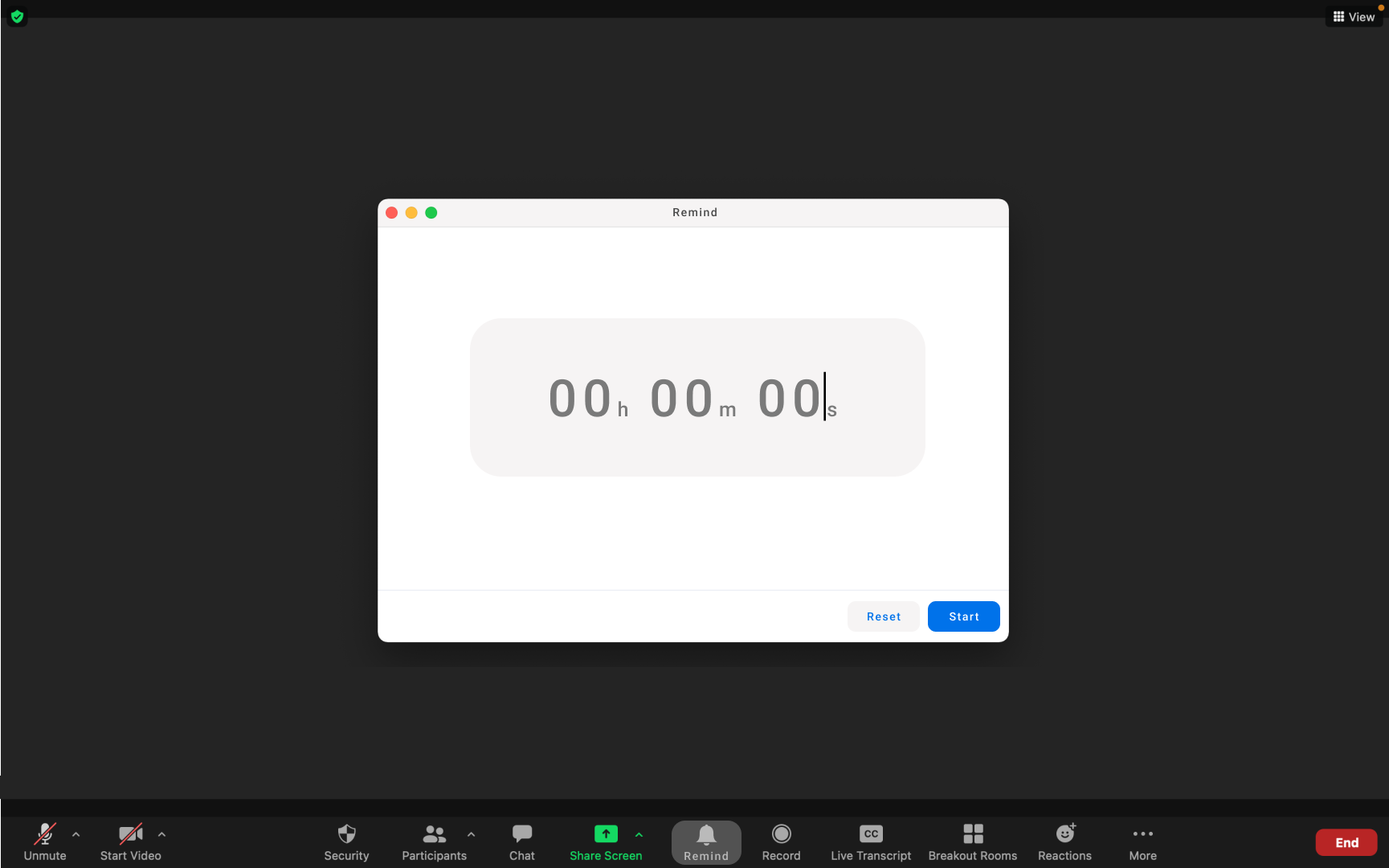host setting up timer