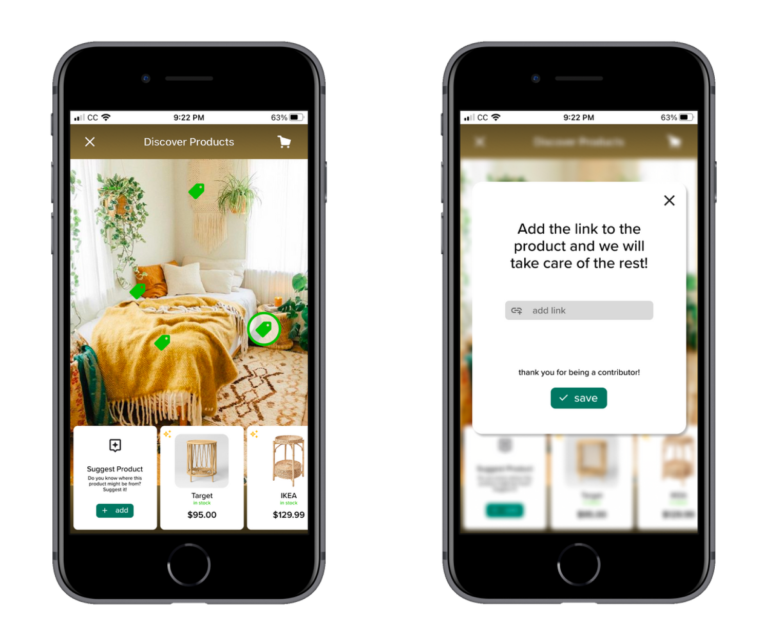 figma mockup of houzz contribution feature