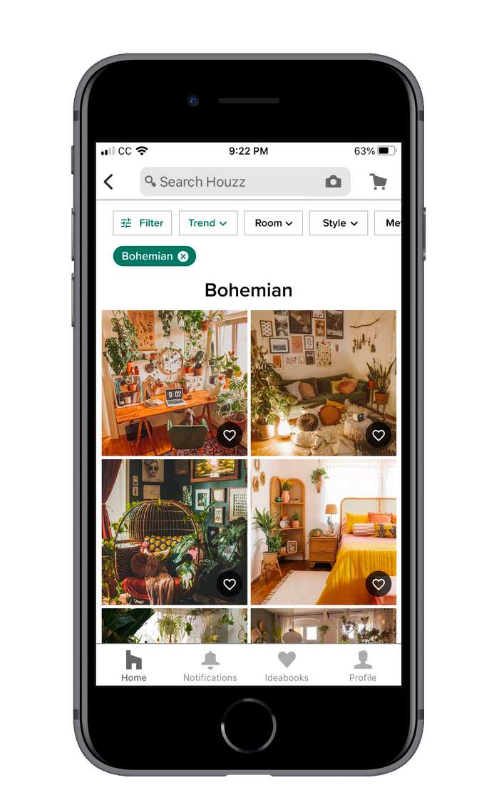 figma mockup of houzz prototype round 1