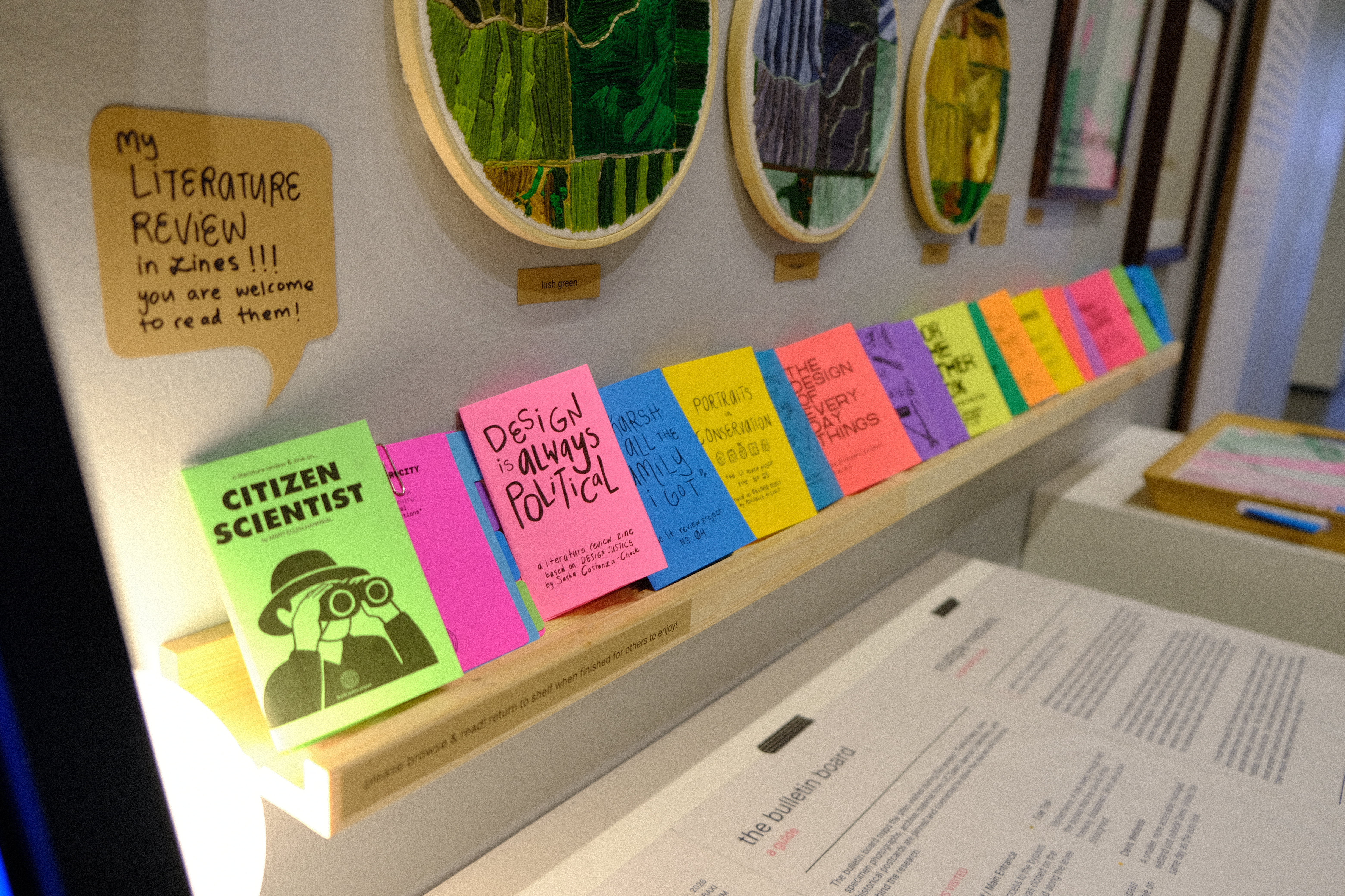 the lit review zine shelf