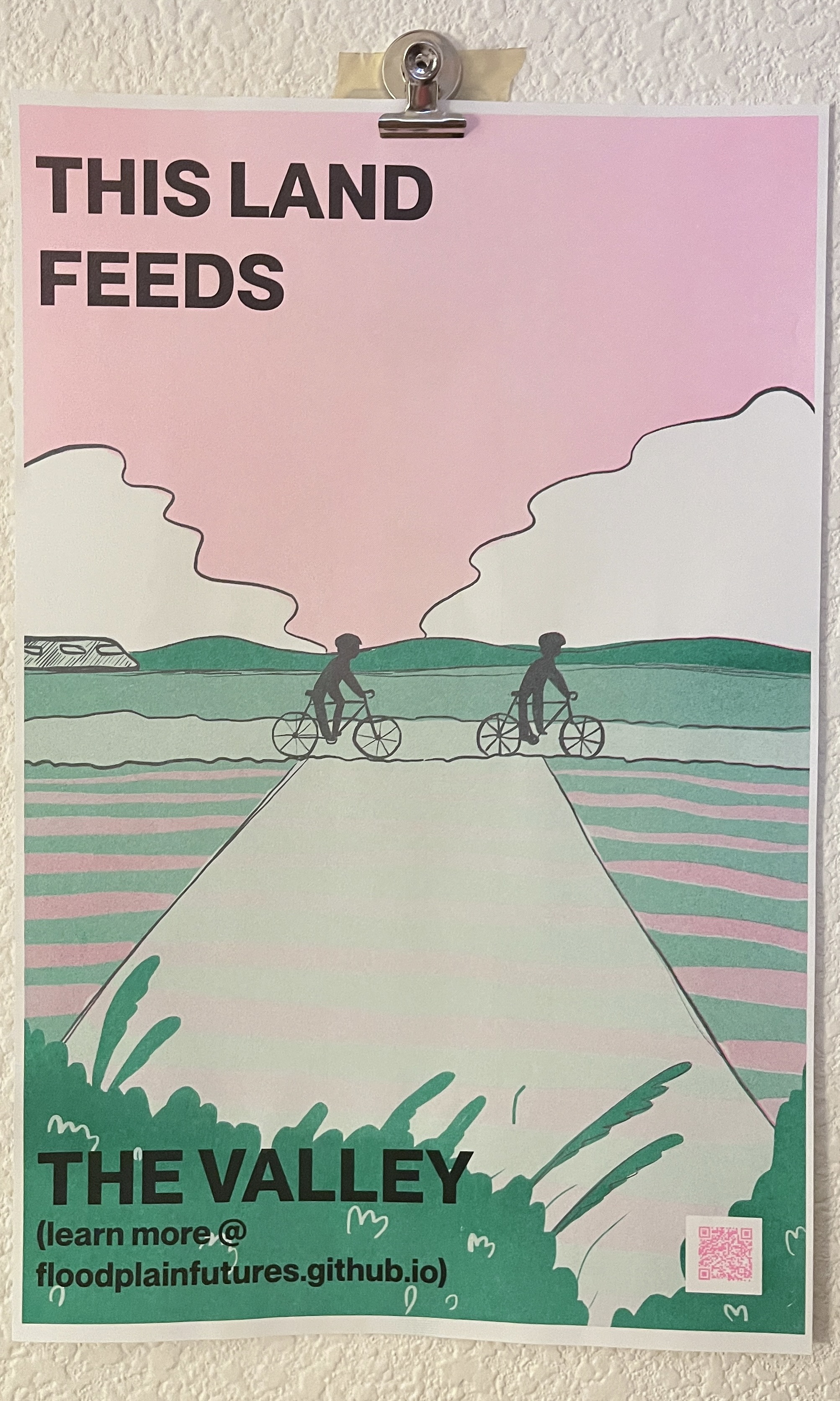 risograph poster: This Land Feeds the Valley