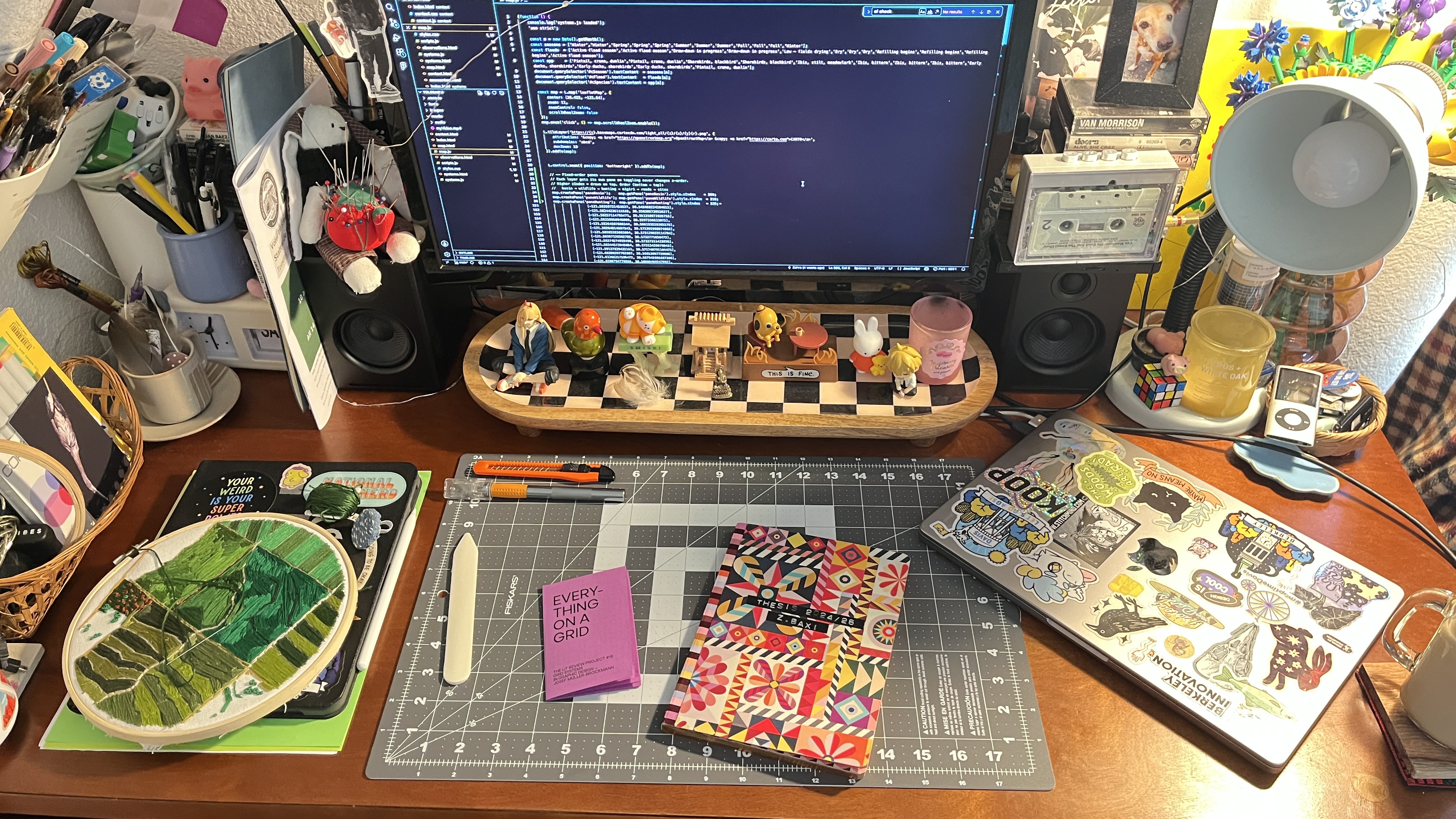 workstation at home during thesis production