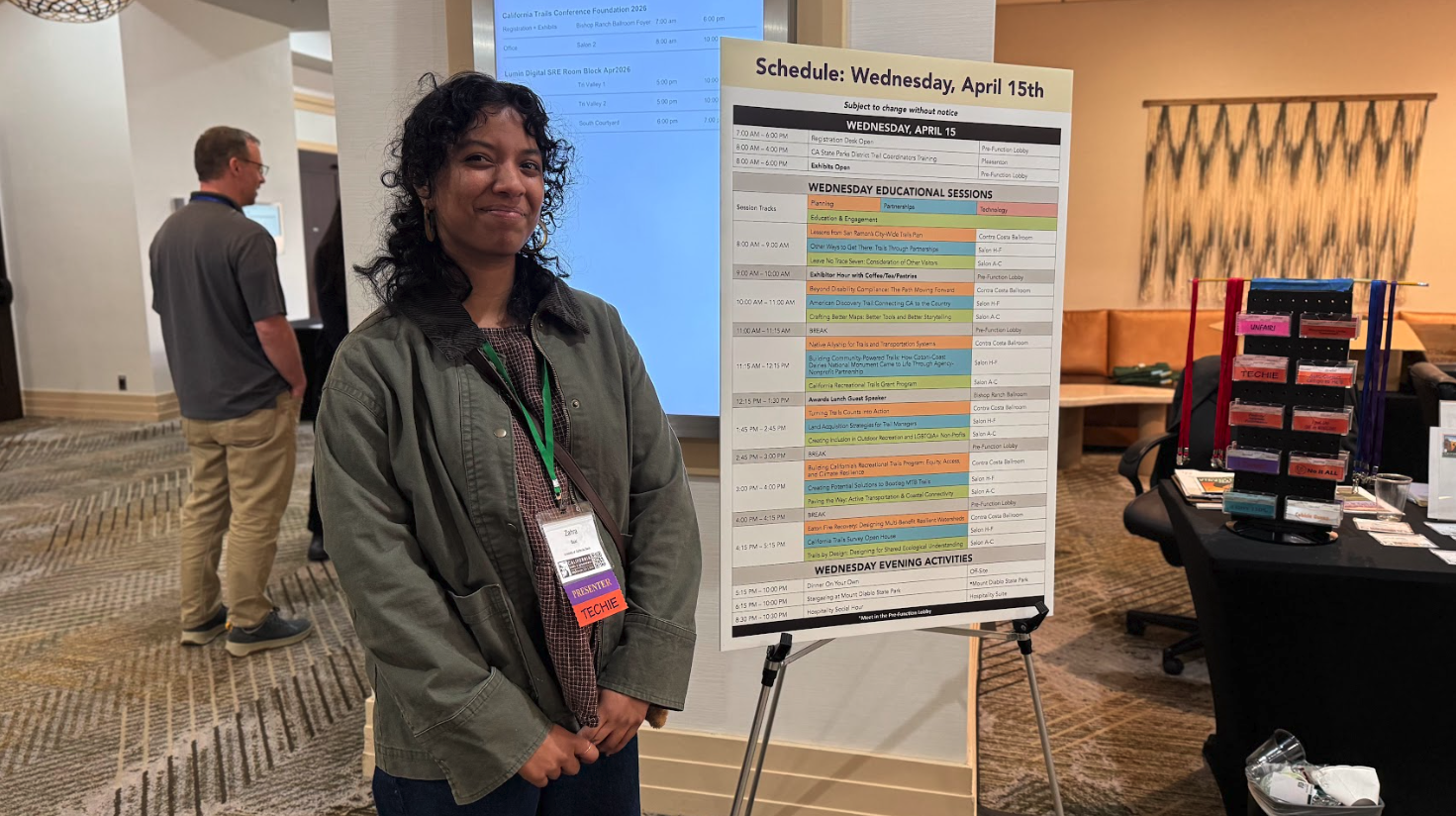 Zahra Baxi presenting at the California Trails and Greenways Conference 2026