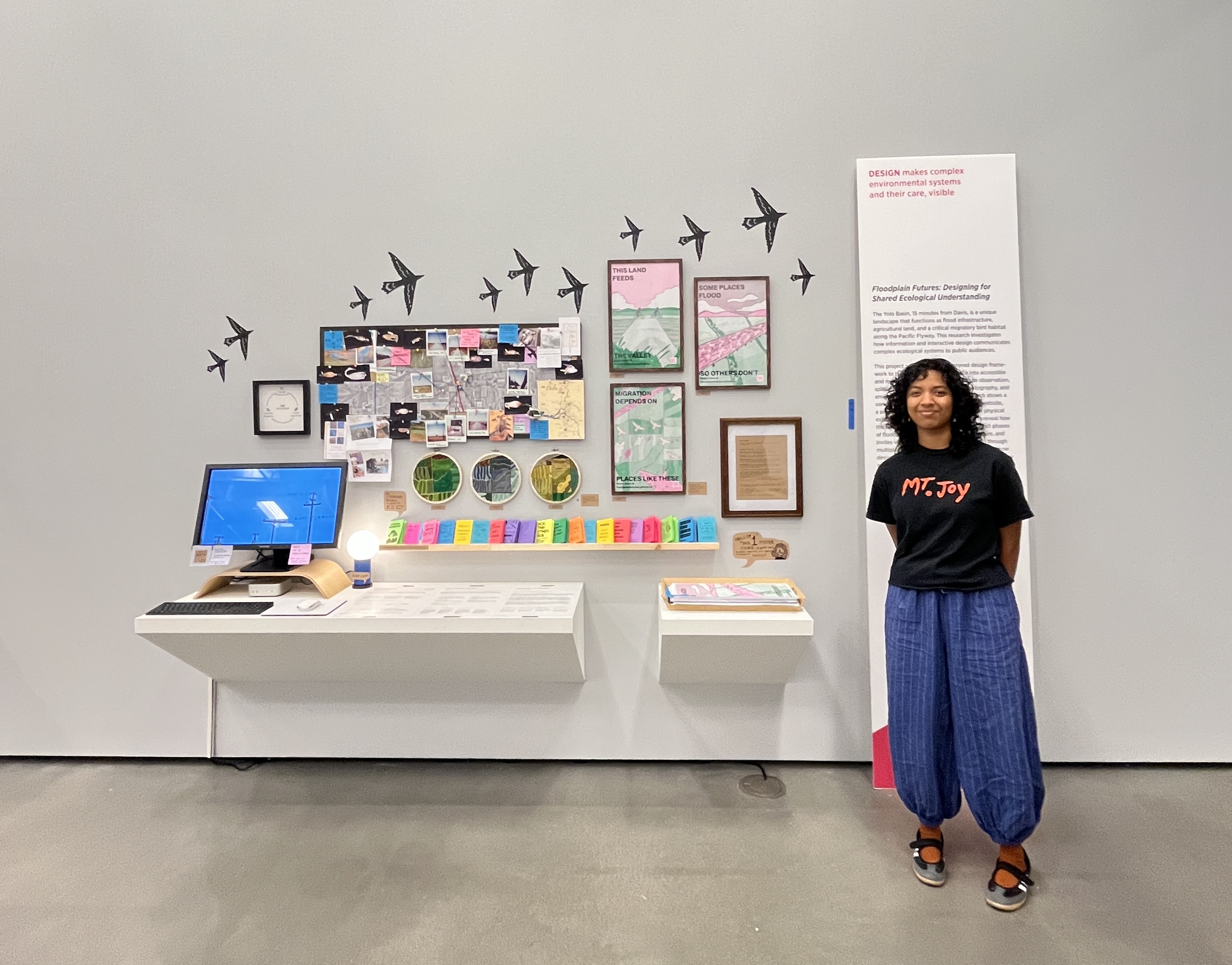 Zahra Baxi with the installation in progress at the Manetti Shrem Museum