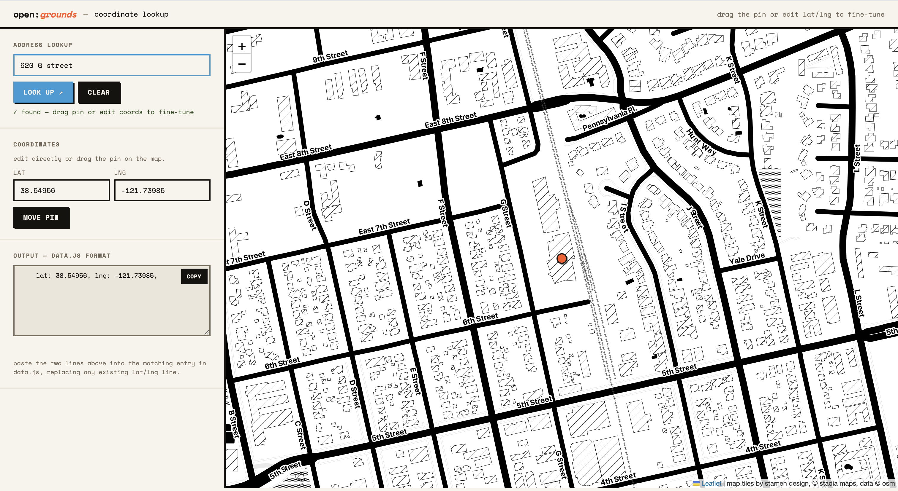 a coordinate interface