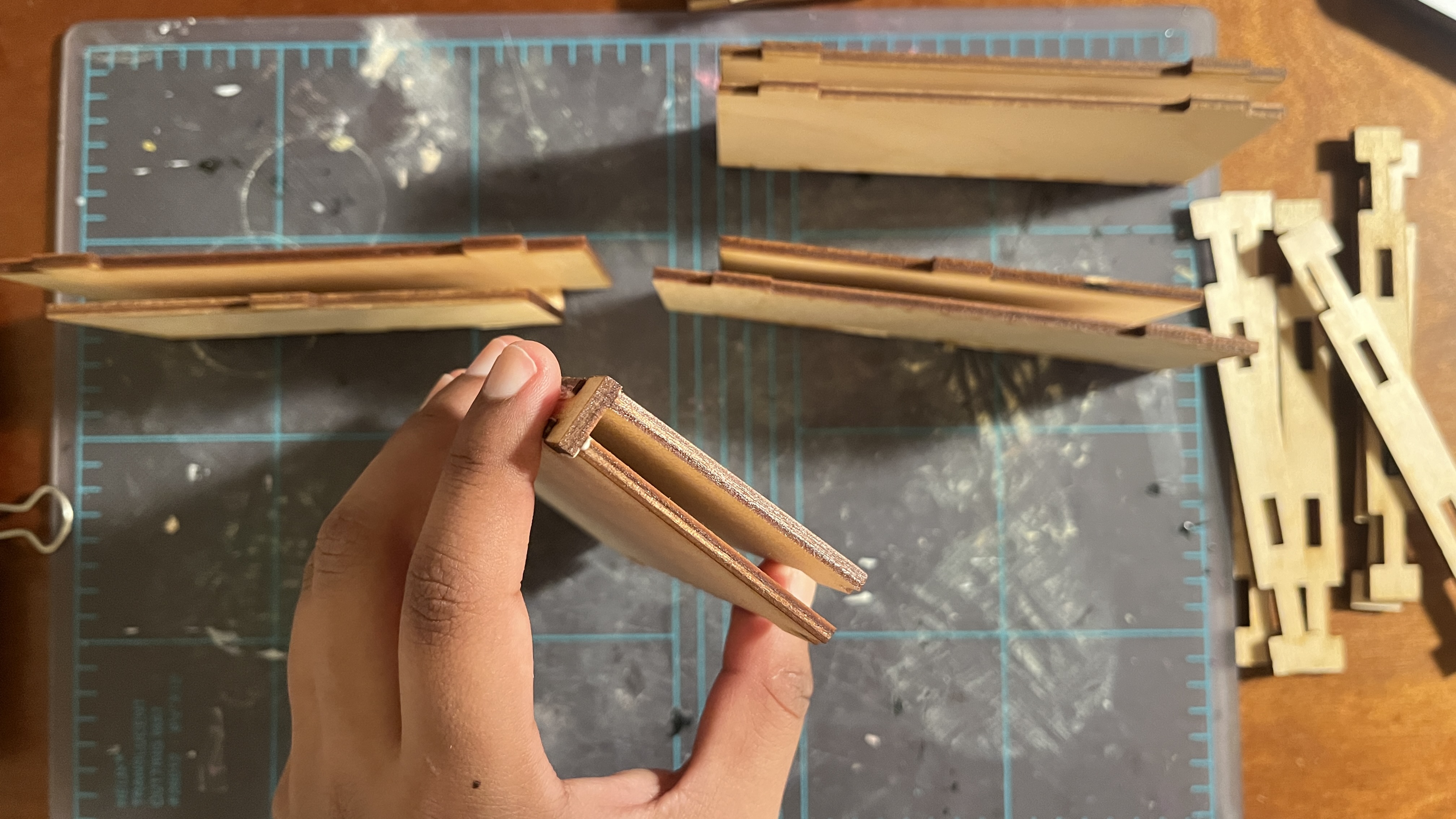 glueing together the walls of the planter
