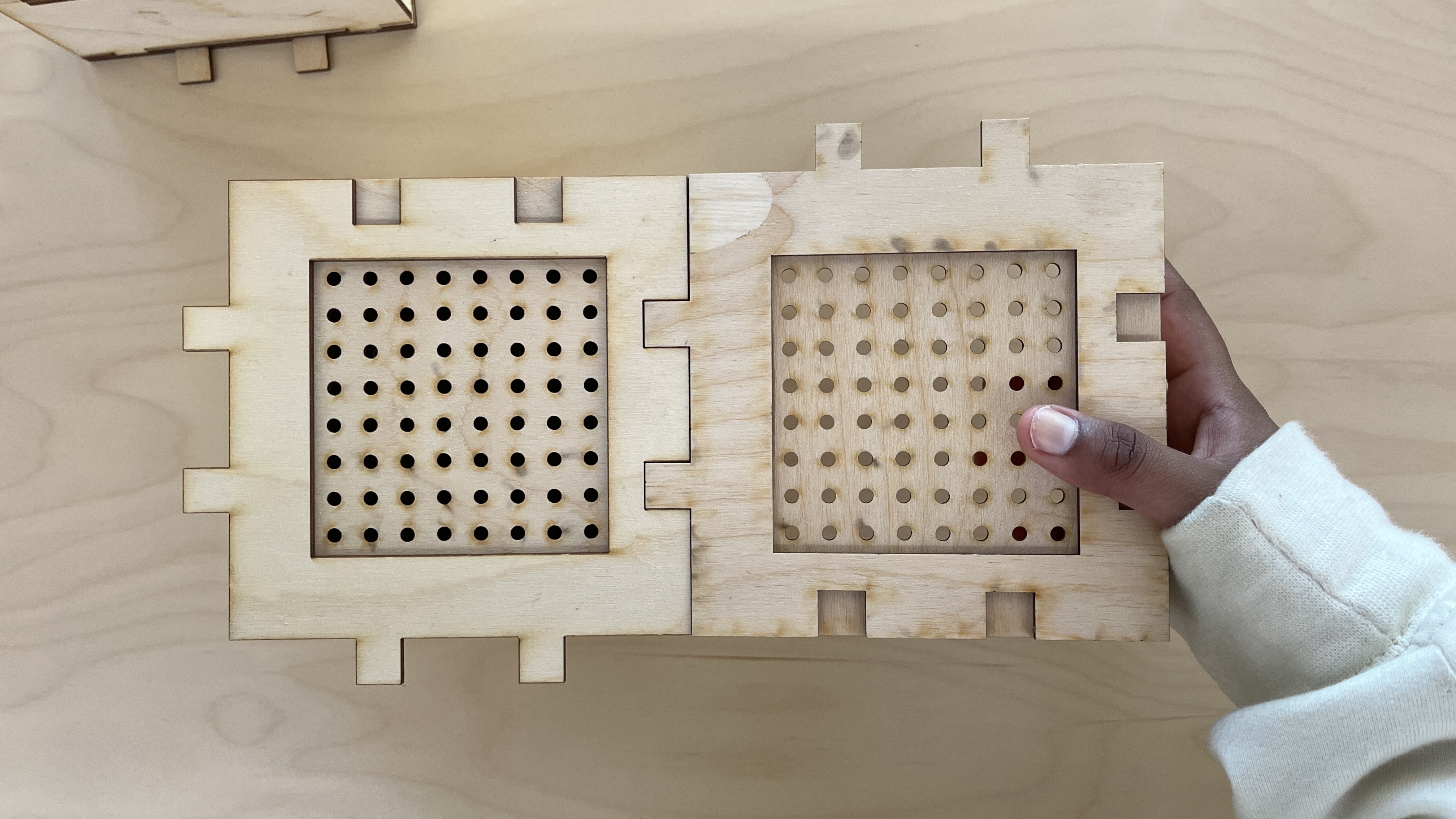 slide the modular piece down into the rises