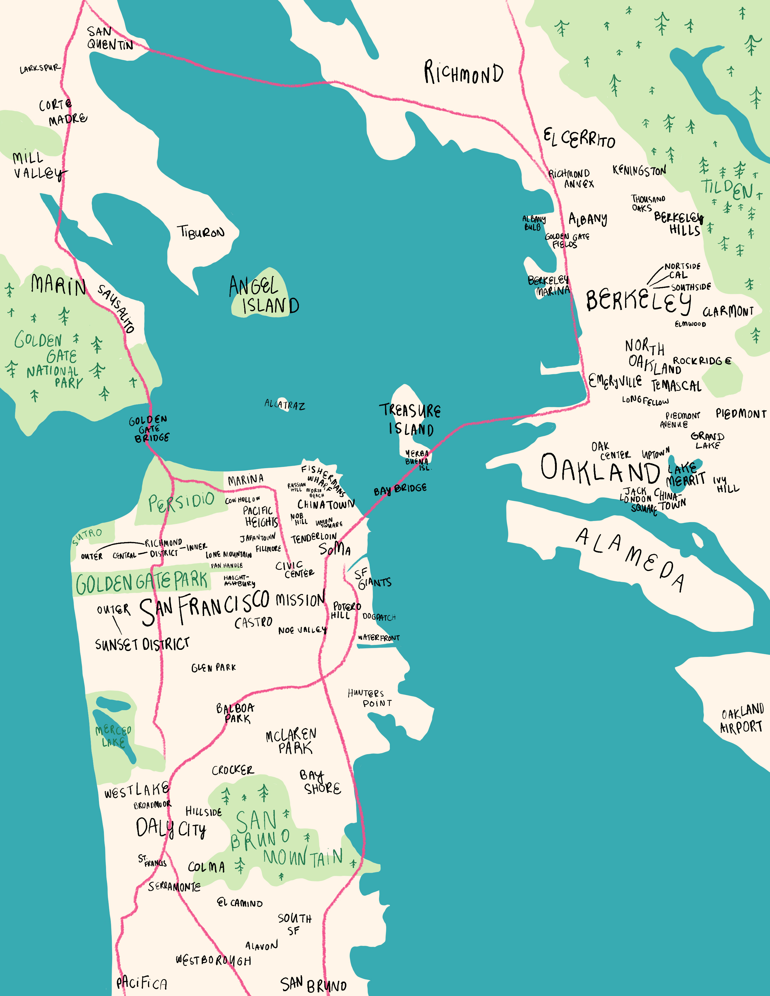 illustration of bay area